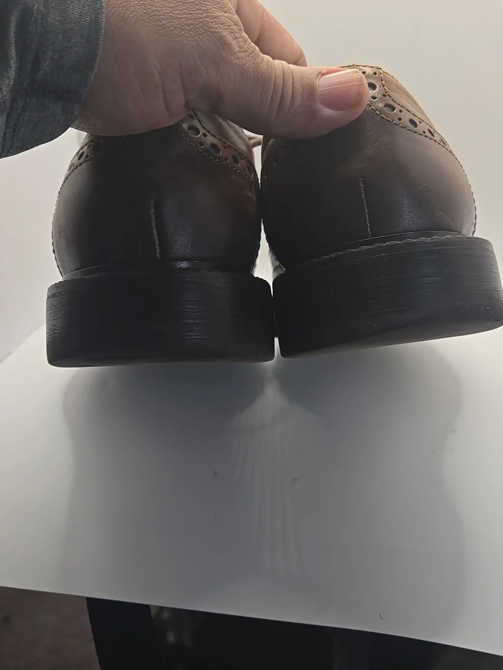 1901 Men's Oxford Genuine Leather Lace Up Wingtip Brown Dress Shoes Sz 10.5